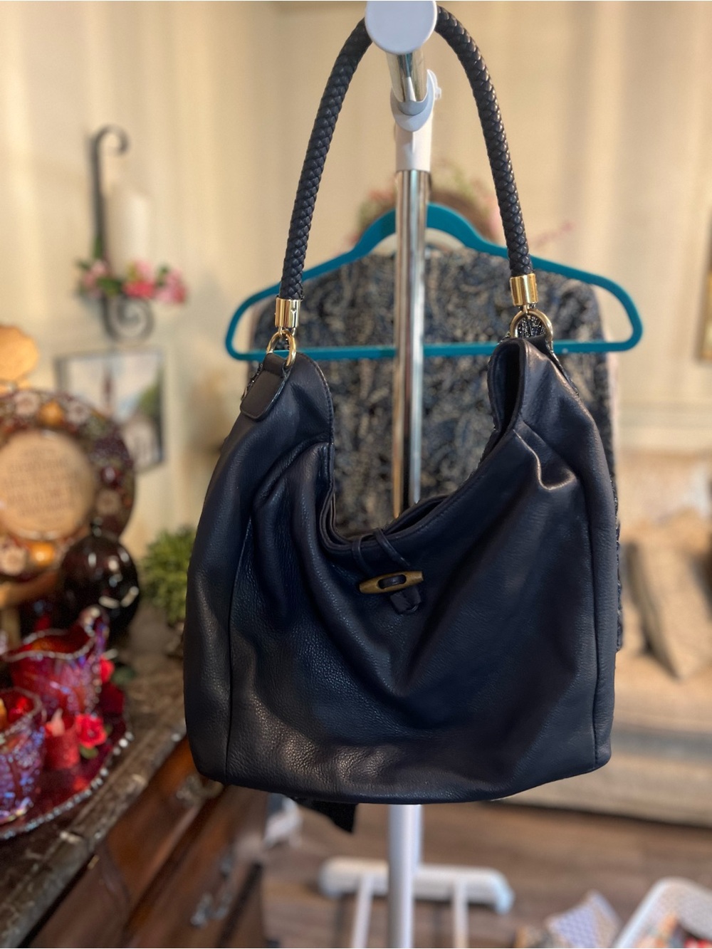 Talbots Classic black Leather Hobo Bag - Women